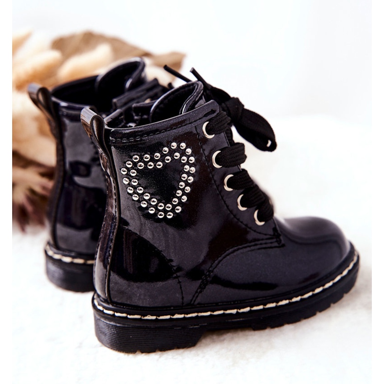 WT1 Lakkozott gyerekcsizma fényes sötétkék 1