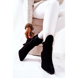 Bőr csizma magas sarkú Laura Messi 2427 fekete 2