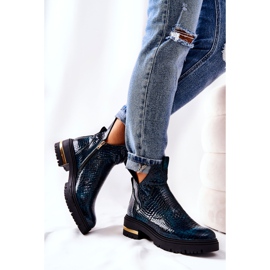 PA2 Zöld Tanya Crocodile meleg bőrcsizma 1