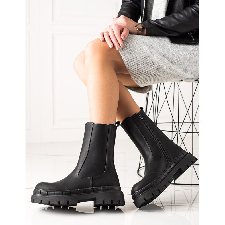 Seastar Magas csizma öko bőrrel fekete 1