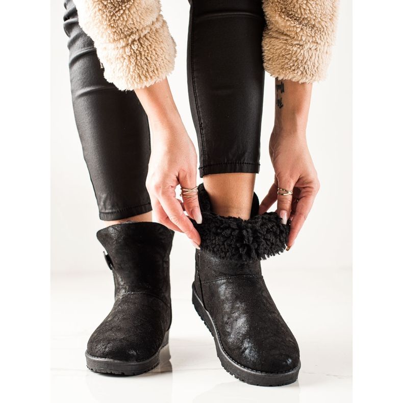 Evento Mukluki Glitterrel fekete 1