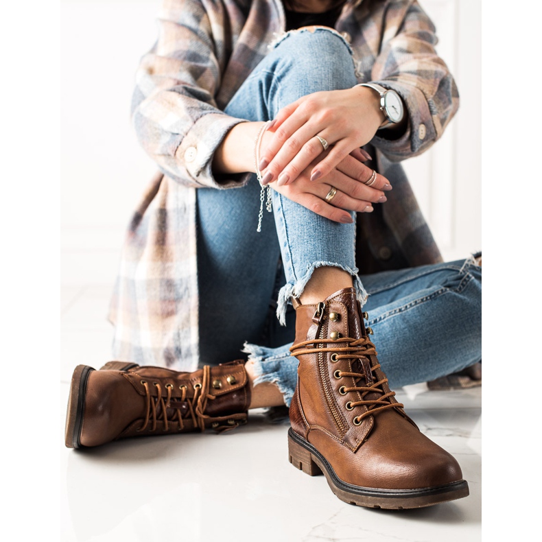 Evento Alkalmi fűzős barna bokacsizma 1