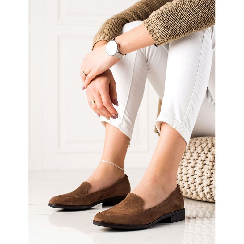 M.Daszyński Elegáns velúr cipók barna 1