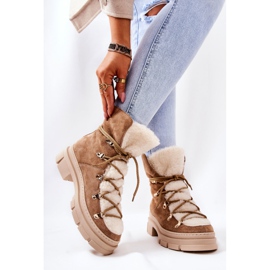 PF1 Meleg Suede Boots Bézs Trappers Mindago 1