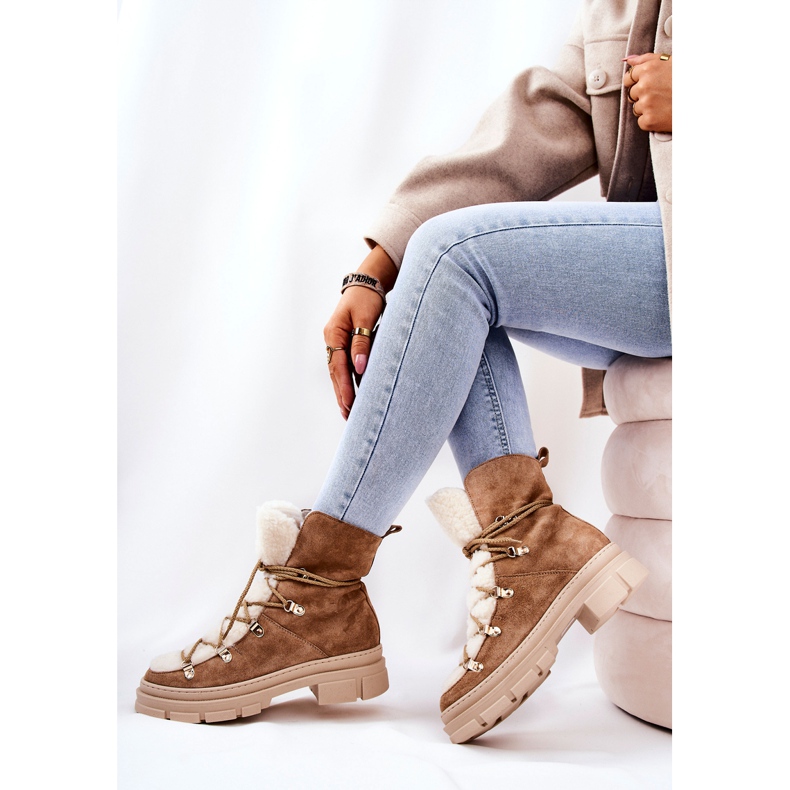 PF1 Meleg Suede Boots Bézs Trappers Mindago 2