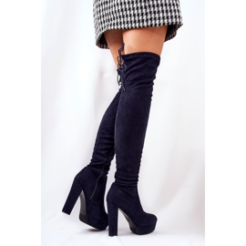 WS1 Velúr Sarkú csizma Navy Blue Minesa sötétkék 1