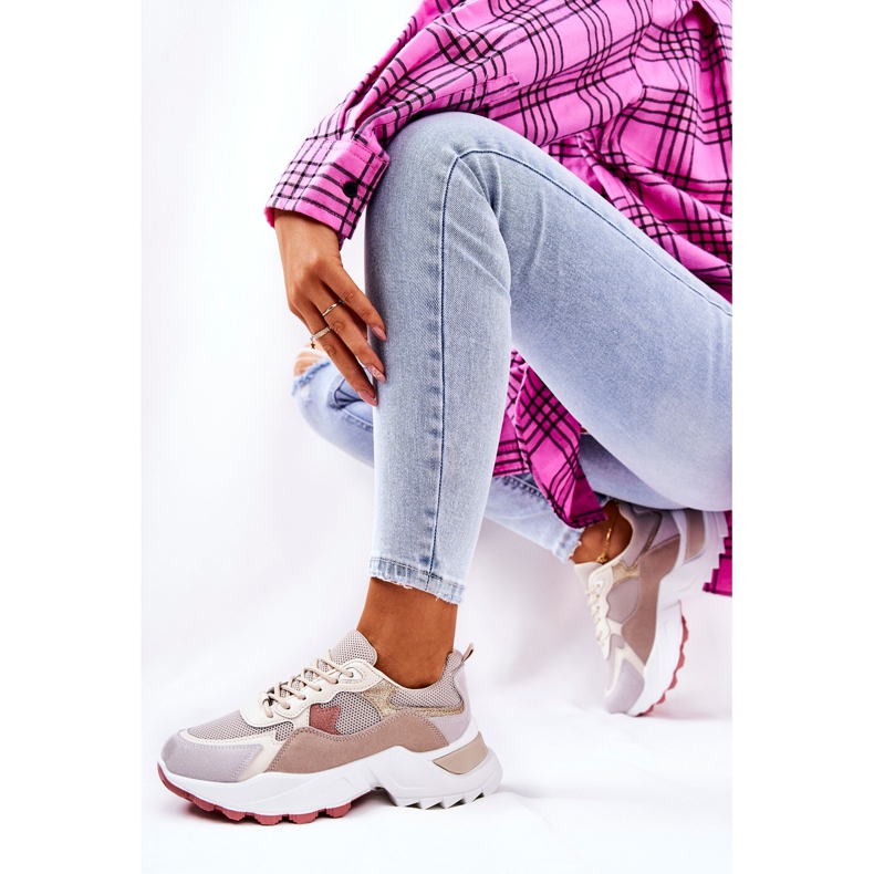 WS1 Sportcipők A Bézs Alessia Platformon 2