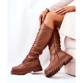 PG2 Magas meleg, csomózott Camel Kannies csizma barna 1