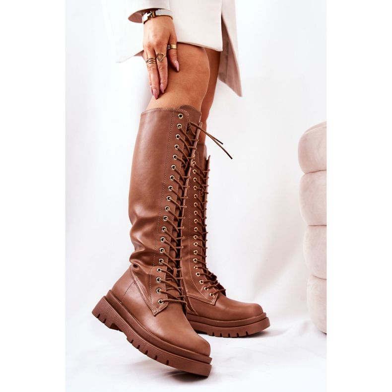 PG2 Magas meleg, csomózott Camel Kannies csizma barna 2