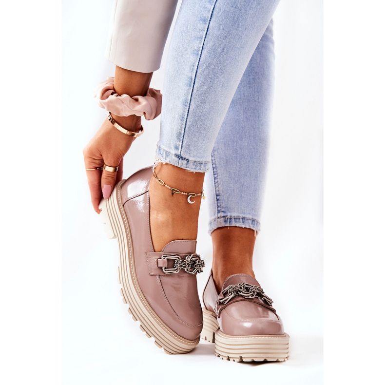 Női Brogues Cipők Bőr Sötét Bézs Laura Messi 2383 2