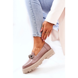 Női Brogues Cipők Bőr Sötét Bézs Laura Messi 2383 1