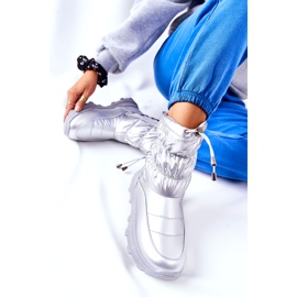 PE1 Női ezüst Starbone meleg hócsizma cipzárral 2