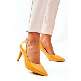 WS1 Lakkozott Classic szivattyúk Stilettos Yellow Elinne sárga 1