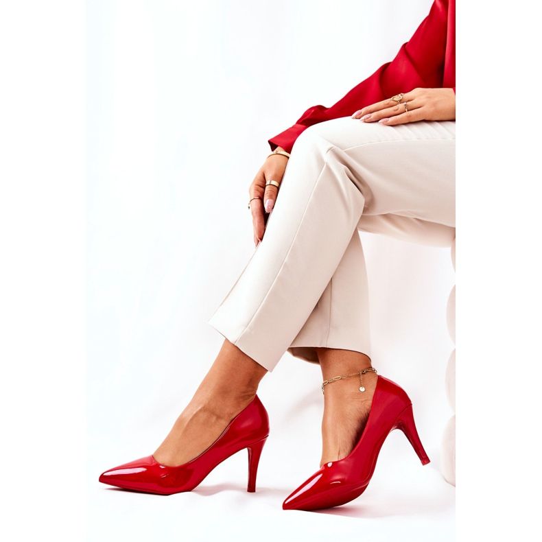 WS1 Lakkozott Classic szivattyúk Stilettos Red Elinne piros 1