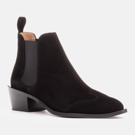 Marco Shoes Természetes velúr bokacsizma fekete 1