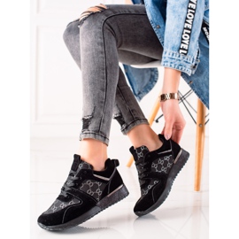 Evento Stílusos cipők csillogással fekete 1 Evento Stílusos cipők csillogással fekete 1