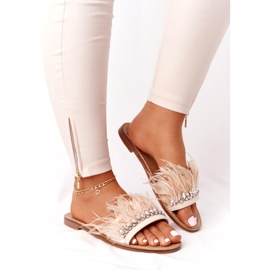 Papucs tollal Lu Boo Beige bézs 2