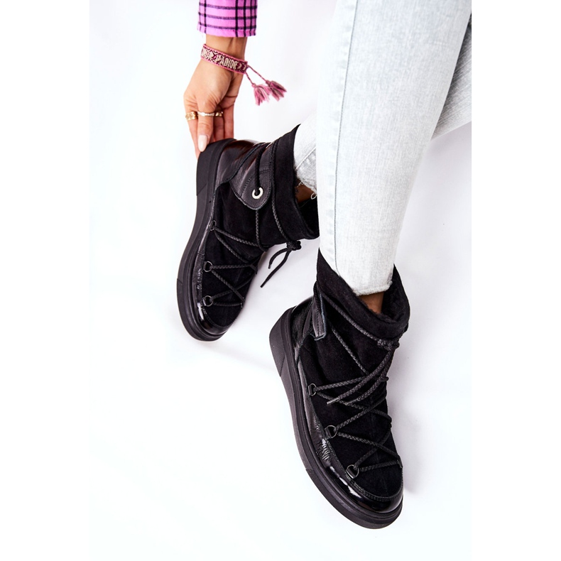 PF1 Meleg velúr hócsizma fekete Clarem 2