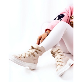 Meleg bőrcsizma Világos bézs Nerisso Trappers 1