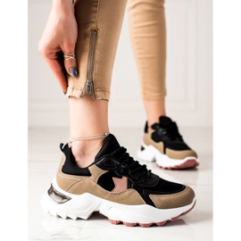 Sweet Shoes Divatos cipők bézs fekete rózsaszín 1