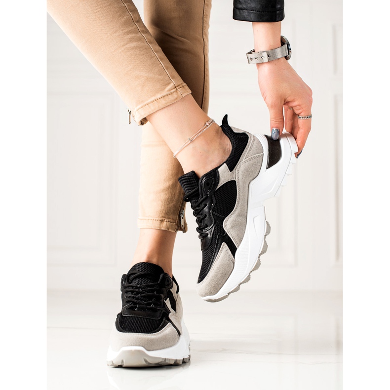 Sweet Shoes Szürke és fekete tornacipő 2