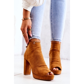 WS1 Csizma egy bárban Nyitott lábujjak Camel Adore narancs 2