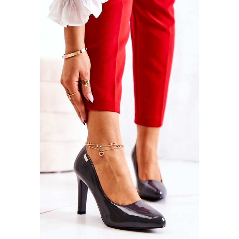 Sergio Leone Női szivattyúk lakkozott sarkon sötétszürke Campbell 1