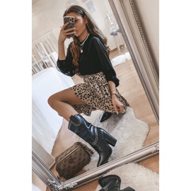 BM Fekete cowboy csizma díszített Bora felsőrésszel 1