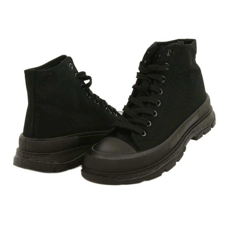 News Fekete magas cipők a 21SP02-1050 platformon 4