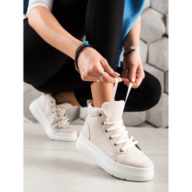 Renda Magas cipők Eco bőrrel bézs 1