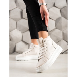 Renda Magas cipők Eco bőrrel bézs 2