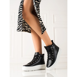 Renda Magas cipők Eco bőrrel fekete 1