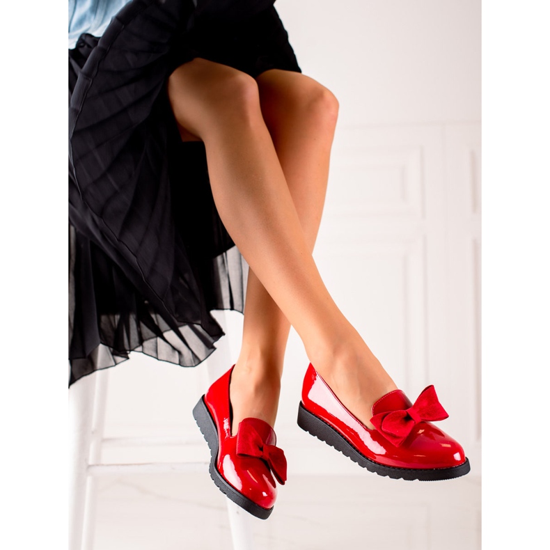 La.Fi Lakkozott cipő masnival piros 1