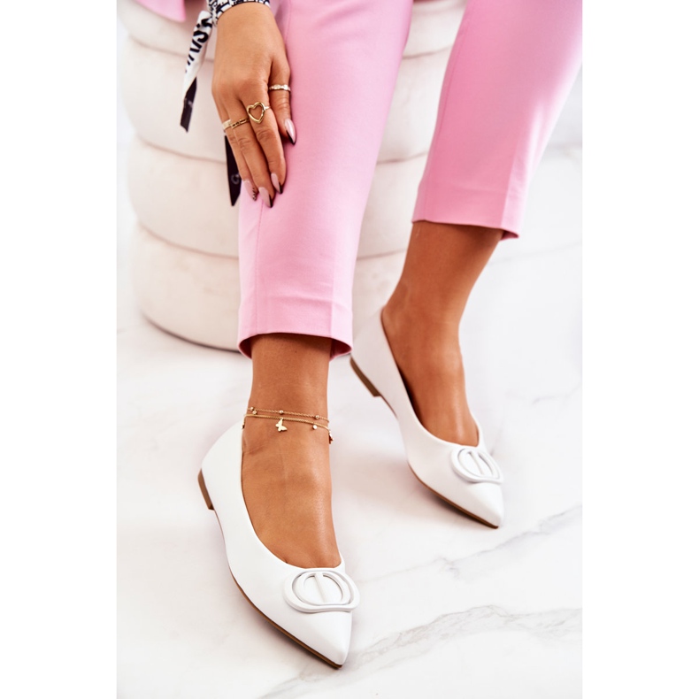 PS1 Bőr balerinák Spitz White Rachelle színben fehér 1