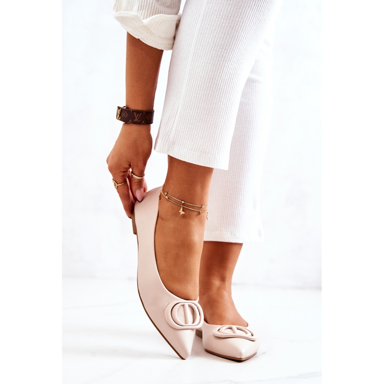 PS1 Bőr balerina In Spitz J. Beżowe Rachelle bézs 2