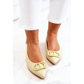 PS1 Bőr balerinák Rachelle élénkzöld spitzében sárga 1