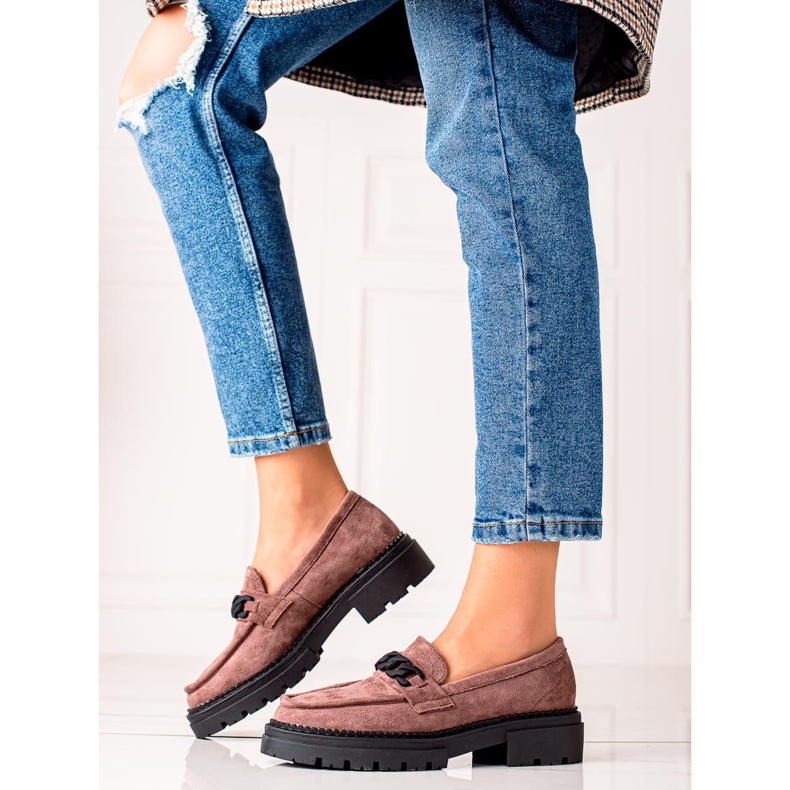 LA.FI Barna Velúr Loafers fekete 1