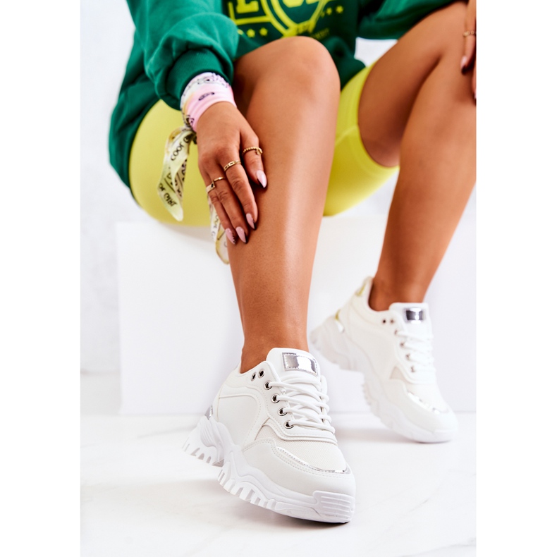 FS2 Cipők A Platformon Fehér Sallie ezüst 2