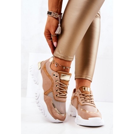 FS2 Cipők A Platformon Barna Sallie bézs aranysárga 1