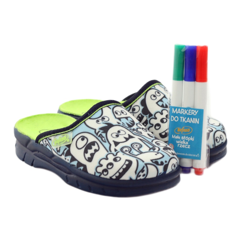 Befado gyermekcipő színező papucs fehér sötétkék kék 5