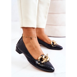 PA2 Bőr Snake Pumps Fekete Elissabeth 1