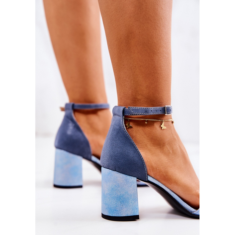 PA2 Bőr Szandál Egy Kék Lorene Bár 1