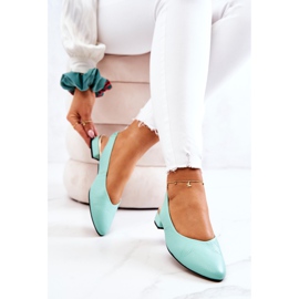 PA2 Bőr kültéri zöld Noreen Balerina magassarkú 2