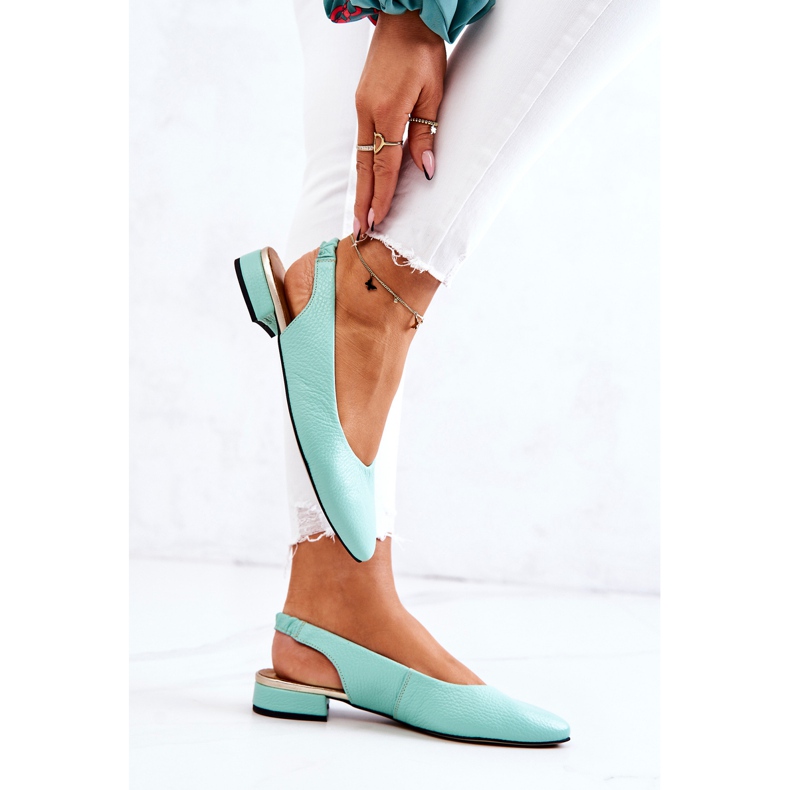 PA2 Bőr kültéri zöld Noreen Balerina magassarkú 1