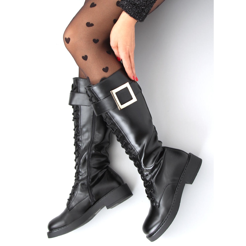 Naomi Black fűzős csizma fekete 2 Naomi Black fűzős csizma fekete 2