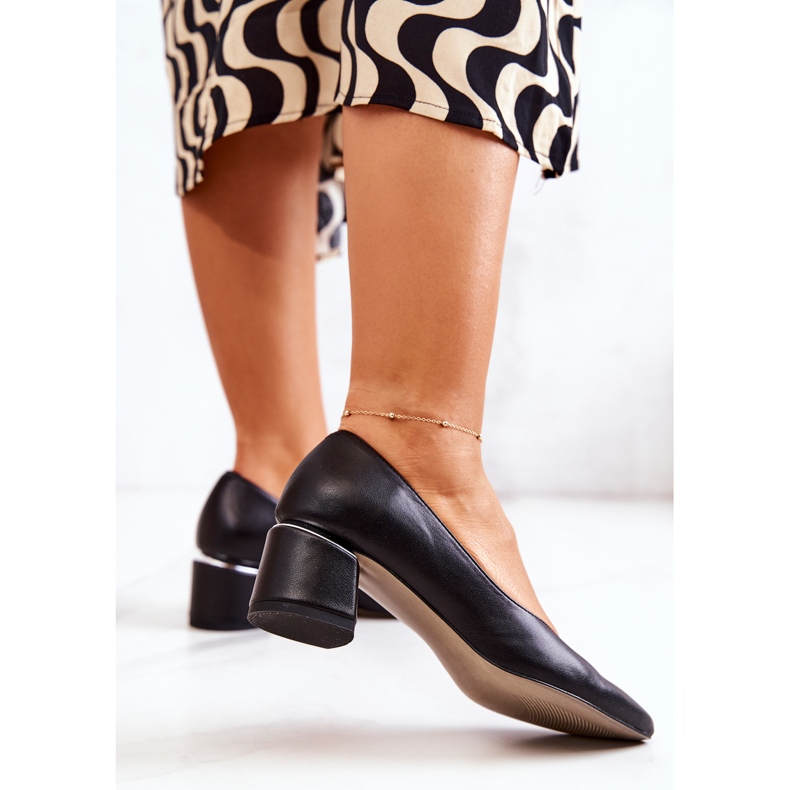 Bőr szivattyúk lábujj Spitz fekete Marilyn 1