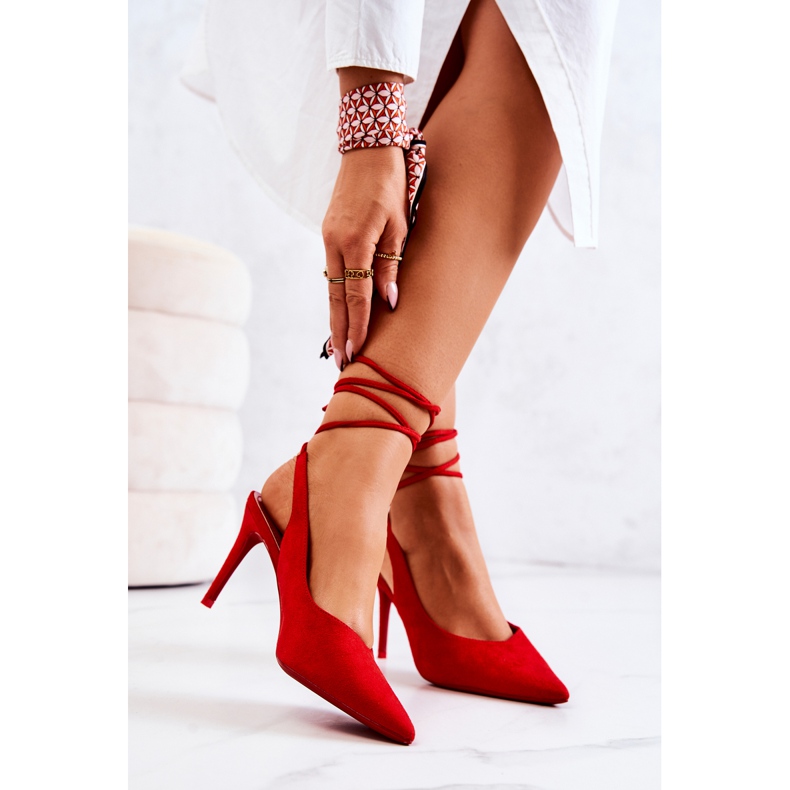 PS1 Stilettos Tied Red Callie piros 2