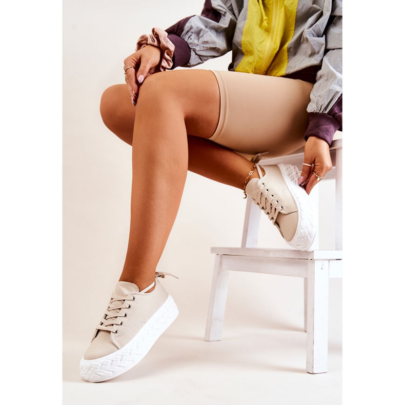 PS1 Cipők Egy Masszív Platformon Világos bézs Suzane 1