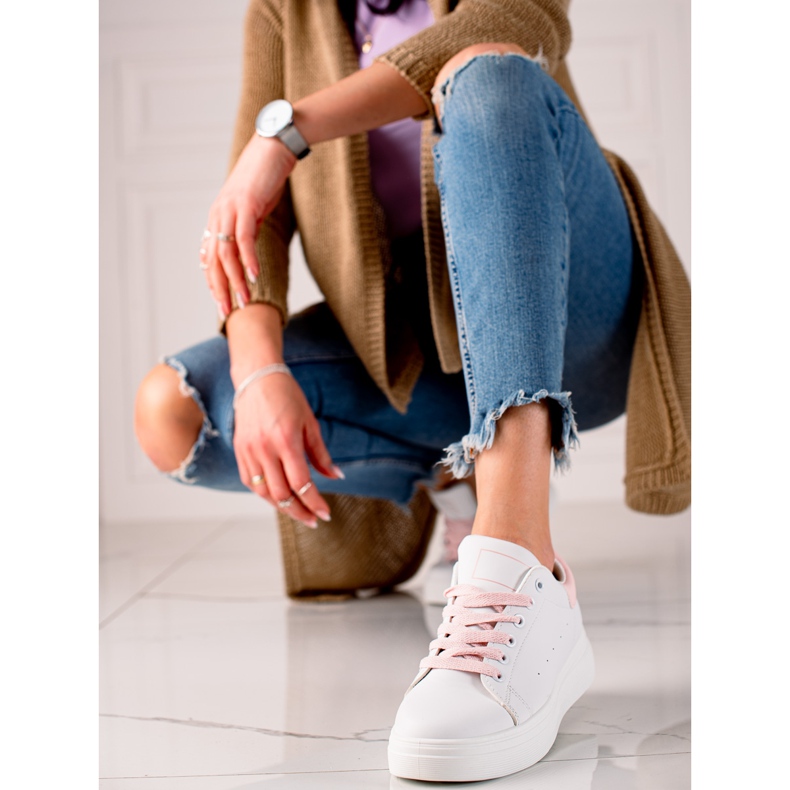 Ideal Shoes Klasszikus fehér cipők 1
