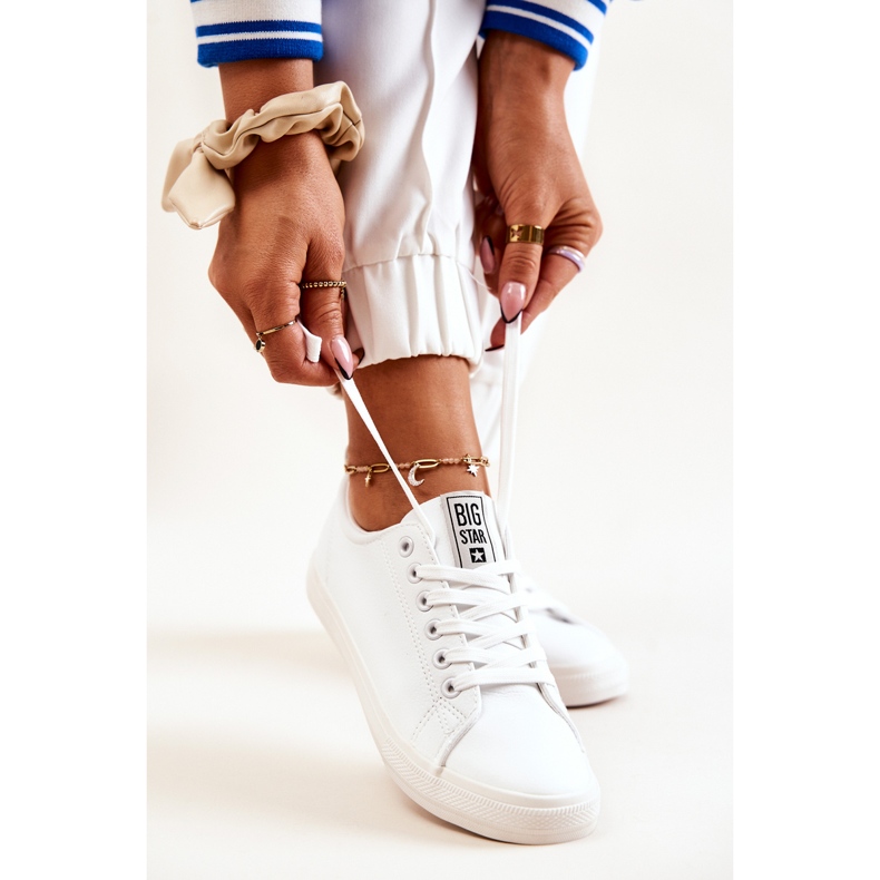 Bőr tornacipő Big Star JJ274311 fehér 1